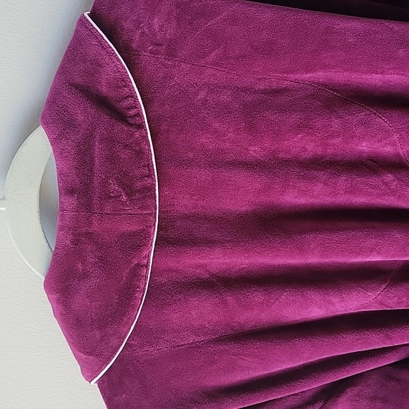 Eileen West Burgundy Women's Velour Robe Size Small Tie Front‎ - Picture 6 of 10